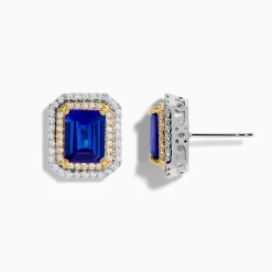 Effy Jewelry Nahla Siri 14K Two Tone Gold Tanzanite and Diamond Earrings | Earrings