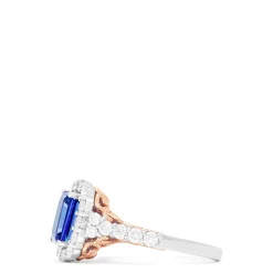 Effy Jewelry Nahla Siri 14K Two Tone Gold Emerald Cut Tanzanite and Diamond Ring, 2.32 TCW | Rings