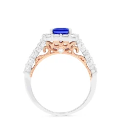 Effy Jewelry Nahla Siri 14K Two Tone Gold Emerald Cut Tanzanite and Diamond Ring, 2.32 TCW | Rings