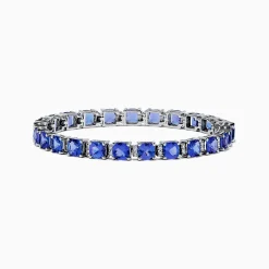 BH Multi Nahla Siri 14K White Gold Tanzanite u0026 Diamond Tennis Bracelet, 14.74 TCW | Bracelets