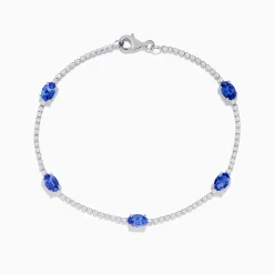 Effy Jewelry Nahla Siri 14K White Gold Tanzanite and Diamond Tennis Bracelet | Bracelets