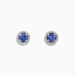 Effy Jewelry Nahla Siri 14K White Gold Tanzanite and Diamond Stud Earrings, 1.04 TCW | Earrings