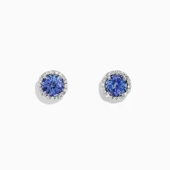 Effy Jewelry Nahla Siri 14K White Gold Tanzanite and Diamond Stud Earrings, 1.91 TCW | Earrings