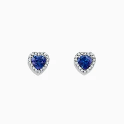 Effy Jewelry Nahla Siri 14K White Gold Tanzanite and Diamond Heart Earrings, 1.51 TCW | Earrings