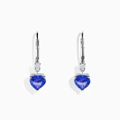 Effy Jewelry Nahla Siri 14K White Gold Tanzanite and Diamond Leverback Earrings | Earrings