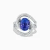 Effy Jewelry Nahla Siri 14K White Gold Tanzanite and Diamond Double Loop Ring, 4.31 TCW | Rings