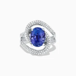 Effy Jewelry Nahla Siri 14K White Gold Tanzanite and Diamond Double Loop Ring, 4.31 TCW | Rings
