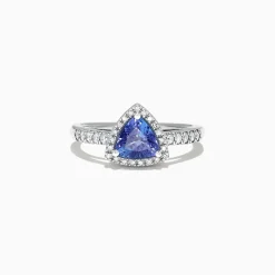 Effy Jewelry Nahla Siri 14K White Gold Trillion Tanzanite and Diamond Ring, 0.96 TCW | Rings