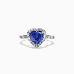 Effy Jewelry Nahla Siri 14K White Gold Tanzanite and Diamond Heart Ring, 2.38 TCW | Rings