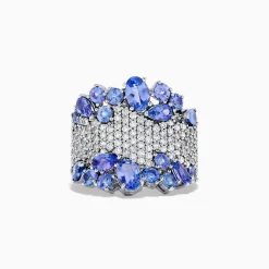 BH Multi Nahla Siri 14K White Gold Tanzanite and Diamond Ring, 4.38 TCW | Rings
