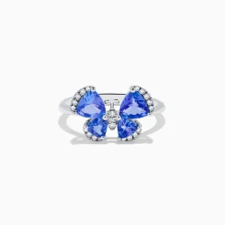 Effy Jewelry Nahla Siri 14K White Gold Tanzanite and Diamond Butterfly Ring | Rings