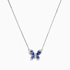 Effy Jewelry Nahla Siri 14K White Gold Tanzanite and Diamond Butterfly Necklace, 1.24 TCW | Necklaces & Pendants