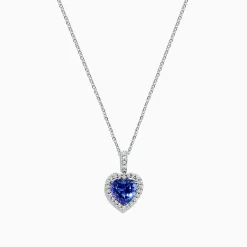 Effy Jewelry Nahla Siri 14K White Gold Tanzanite and Diamond Heart Pendant, 2.32 TCW | Necklaces & Pendants