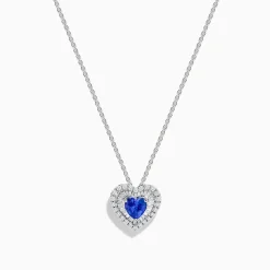 Effy Jewelry Nahla Siri 14K White Gold Tanzanite and Diamond Heart Pendant | Necklaces & Pendants