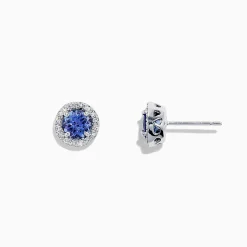 Effy Jewelry Nahla Siri 14K White Gold Tanzanite and Diamond Stud Earrings, 1.04 TCW | Earrings