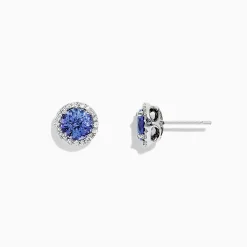 Effy Jewelry Nahla Siri 14K White Gold Tanzanite and Diamond Stud Earrings, 1.91 TCW | Earrings