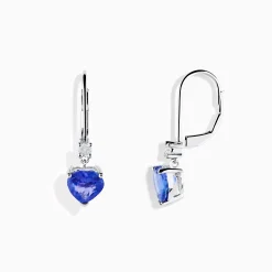 Effy Jewelry Nahla Siri 14K White Gold Tanzanite and Diamond Leverback Earrings | Earrings