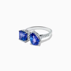 Effy Jewelry Nahla Siri 14K White Gold Tanzanite and Diamond Toi Et Moi Ring | Rings