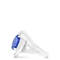 Effy Jewelry Nahla Siri 14K White Gold Tanzanite and Diamond Double Loop Ring, 4.31 TCW | Rings