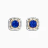 Effy Jewelry Nahla Siri 14K White u0026 Yellow Gold Tanzanite and Diamond Stud Earrings | Earrings