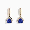 Effy Jewelry Nahla Siri 14K Yellow Gold Trillion Tanzanite and Diamond Earrings | Earrings