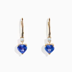 Effy Jewelry Nahla Siri 14K Yellow Gold Tanzanite and Diamond Leverback Earrings | Earrings