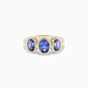 BH Multi Nahla Siri 14K Yellow Gold Tanzanite Three Stone Ring | Rings