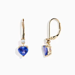 Effy Jewelry Nahla Siri 14K Yellow Gold Tanzanite and Diamond Leverback Earrings | Earrings