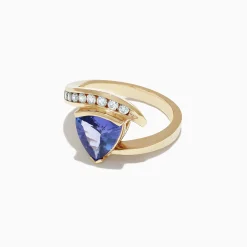 Effy Jewelry Nahla Siri 14K Yellow Gold Trillion Tanzanite and Diamond Ring, 1.88 TCW | Rings