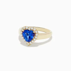 BH Multi Nahla Siri 14K Yellow Gold Tanzanite and Diamond Heart Ring | Rings