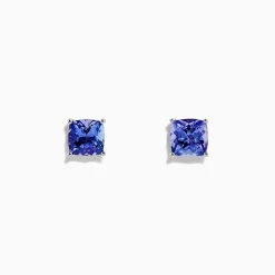 BH Multi Nahla Siri Sterling Silver Tanzanite Stud Earrings, 1.90 TCW | Earrings