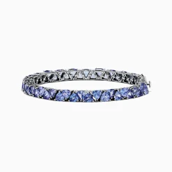 BH Multi Nahla Siri Sterling Silver Tanzanite Tennis Bracelet, 18.62 TCW | Bracelets