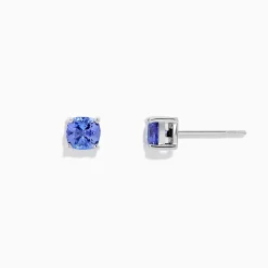 BH MULTI Nahla Siri Sterling Silver Tanzanite Stud Earrings, 0.95 TCW | Earrings