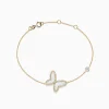 BH Multi Nature 14K Gold Mother of Pearl u0026 Diamond Butterfly Bracelet, 0.03 TCW | Bracelets