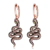 Effy Jewelry Nature 14K Rose Gold Espresso and White Diamond Snake Earrings, 1.57 TCW | Earrings