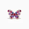 Effy Jewelry Nature 14K Rose Gold Multi Gemstone and Diamond Butterfly Ring | Rings