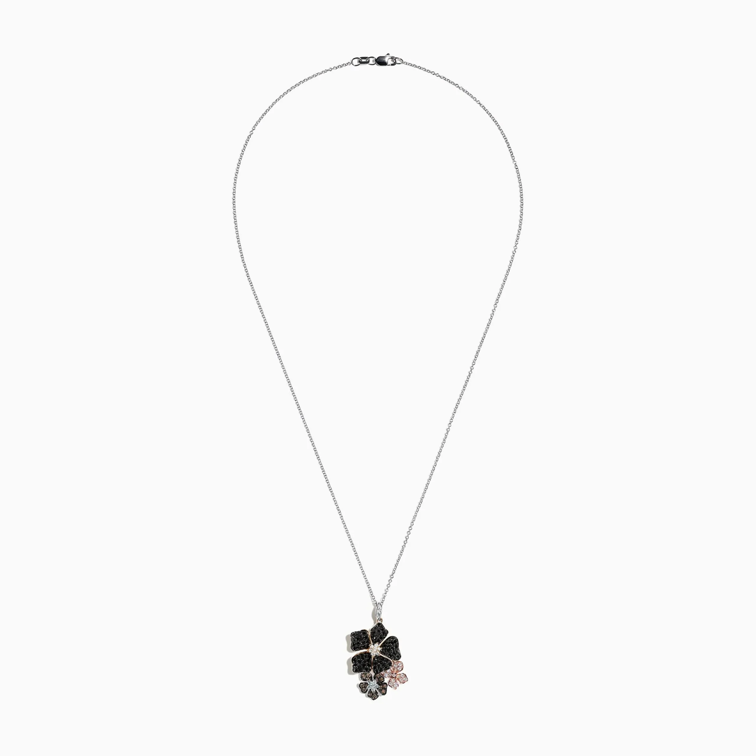 Effy Jewelry Nature 14K Tri Color Gold Diamond Hibiscus Pendant, 1.36 TCW | Necklaces & Pendants