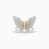 Effy Jewelry Nature 14K Two Tone Gold Diamond Butterfly Ring | Rings
