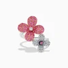 Effy Jewelry Nature 14k Two Tone Gold Pink Sapphire and Diamond Flower Ring | Rings