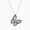 Effy Jewelry Nature 14K White Gold Black and White Diamond Butterfly Pendant | Necklaces & Pendants