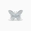 Effy Jewelry Nature 14K White Gold Diamond with White Enamel Butterfly Ring | Rings