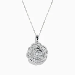 Effy Jewelry Nature 14K White Gold Diamond Flower Pendant | Necklaces & Pendants