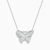 Effy Jewelry Nature 14K White Gold Diamond and Enamel Butterfly Pendant | Necklaces & Pendants