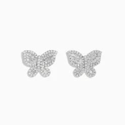 BH Multi Nature 14K White Gold Diamond Butterfly Earrings | Earrings