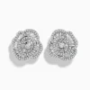 Effy Jewelry Nature 14K White Gold Diamond Flower Earrings | Earrings