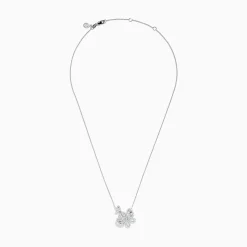 Effy Jewelry Nature 14K White Gold Diamond Flower Necklace | Necklaces & Pendants