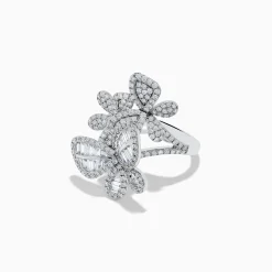 Effy Jewelry Nature 14K White Gold Diamond Multi Butterfly Ring | Rings