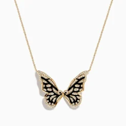 Effy Jewelry Nature 14K Yellow Gold Diamond Butterfly Necklace | Necklaces & Pendants