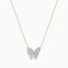 Effy Jewelry Nature 14K Yellow Gold Diamond Butterfly Necklace | Necklaces & Pendants