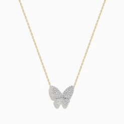 Effy Jewelry Nature 14K Yellow Gold Diamond Butterfly Necklace | Necklaces & Pendants